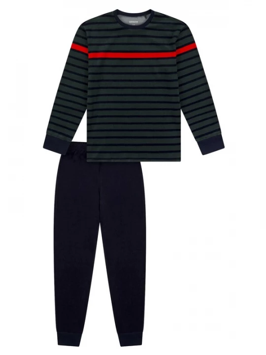 Foto van product SCHIESSER Nachtkledij ' Nightwear ' donkerblauw / donkergroen / rood