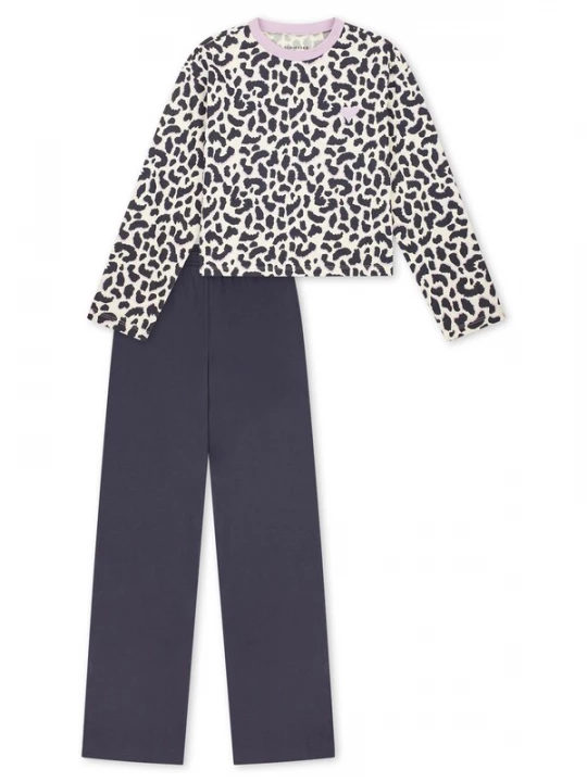 Foto van product SCHIESSER Nachtkledij ' Nightwear ' donkerblauw / lichtgrijs / wit