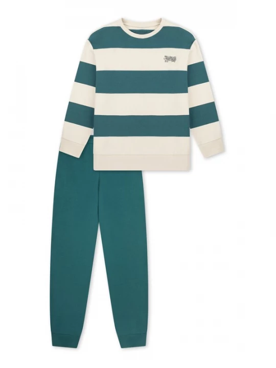 Foto van product SCHIESSER Nachtkledij ' Nightwear ' donkergroen / natuurwit