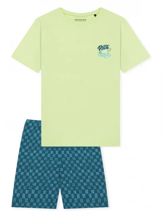 Foto van product SCHIESSER Nachtkledij 'Nightwear' limoen / smaragd / pastelgroen