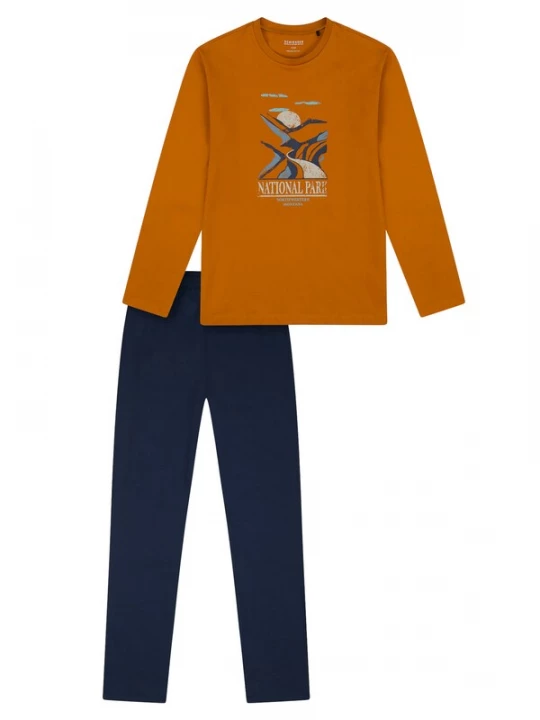 Foto van product SCHIESSER Nachtkledij ' Nightwear ' navy / oranje