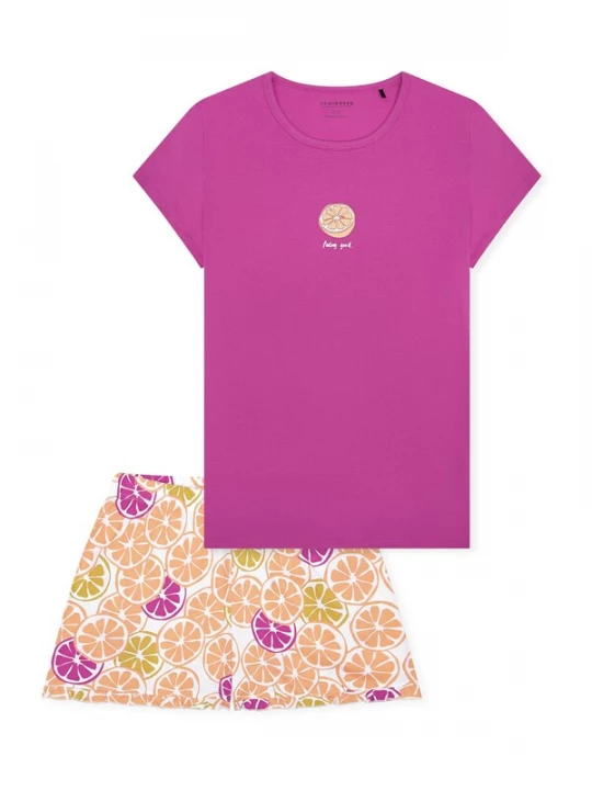 Foto van product SCHIESSER Nachtkledij ' Nightwear ' oranje / pink / fuchsia / wit
