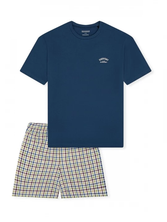 Foto van product SCHIESSER Nachtkledij ' Teens Nightwear ' beige / blauw / lichtgroen / bordeaux