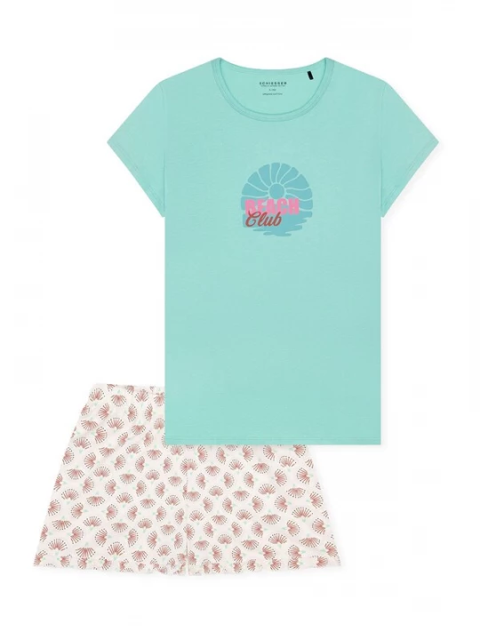 Foto van product SCHIESSER Nachtkledij ' Teens Nightwear ' blauw / turquoise / offwhite
