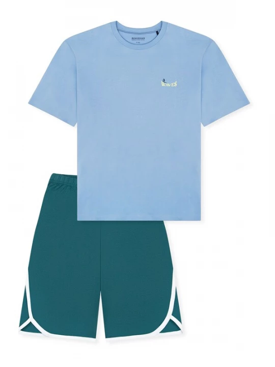 Foto van product SCHIESSER Nachtkledij ' Teens Nightwear ' lichtblauw / groen