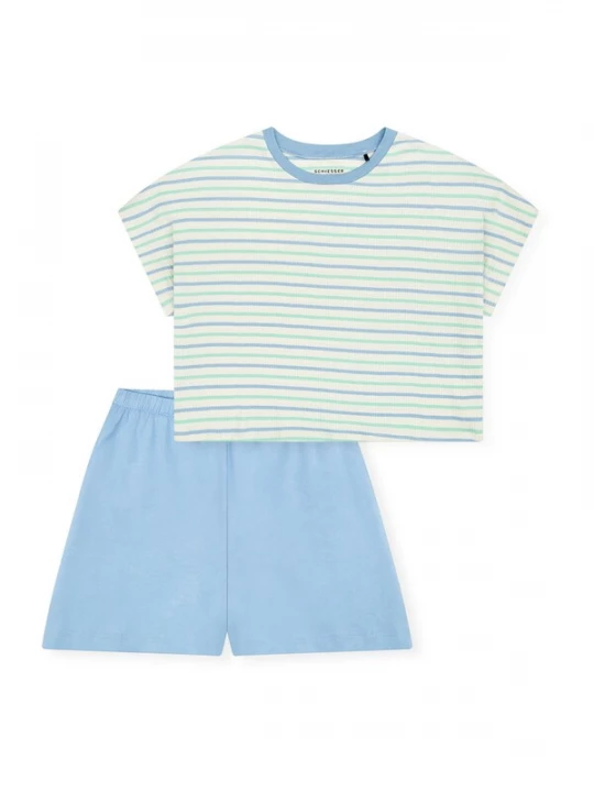 Foto van product SCHIESSER Nachtkledij ' Teens Nightwear ' lichtblauw / mintgroen / wit