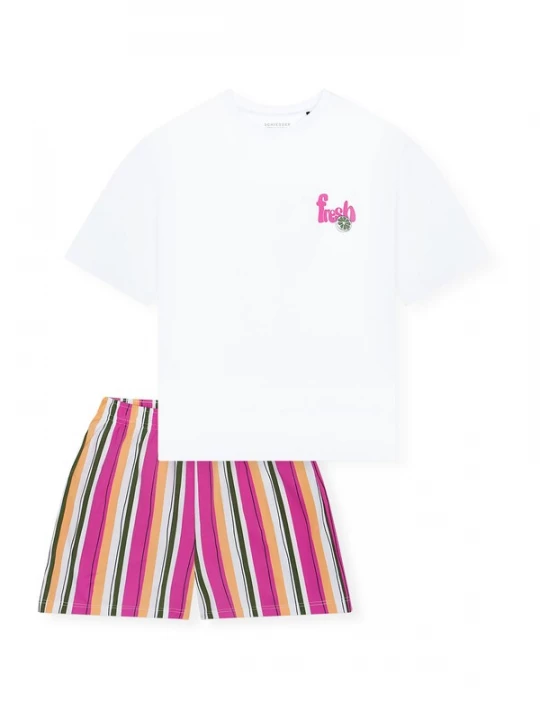 Foto van product SCHIESSER Nachtkledij ' Teens Nightwear ' pink / wit