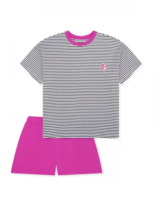 Foto van product SCHIESSER Nachtkledij ' Teens Nightwear ' pink / zwart / wit