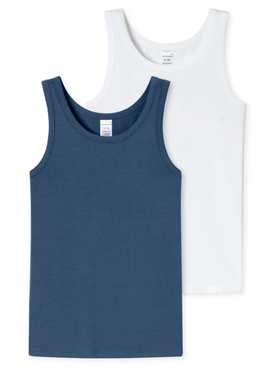 Foto van product SCHIESSER Onderhemd ' 95 / 5 ' blauw / wit