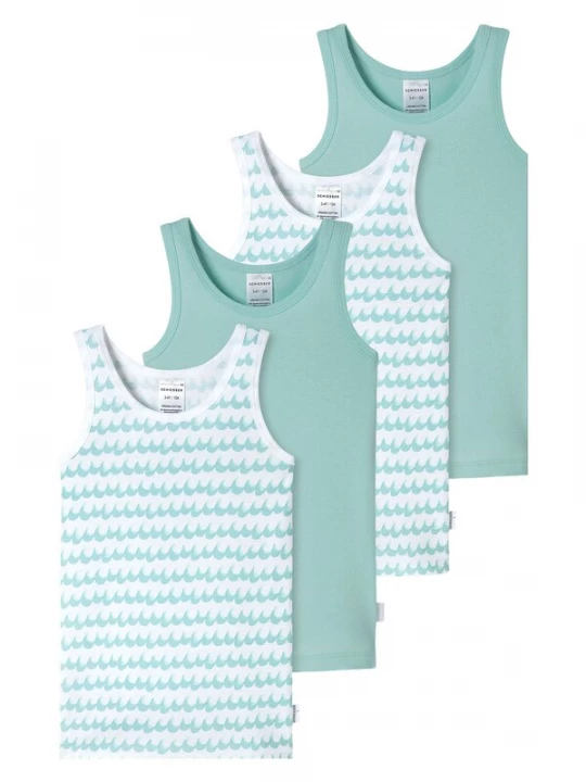 Foto van product SCHIESSER Onderhemd ' Fine Rib ' blauw / turquoise / mintgroen / wit