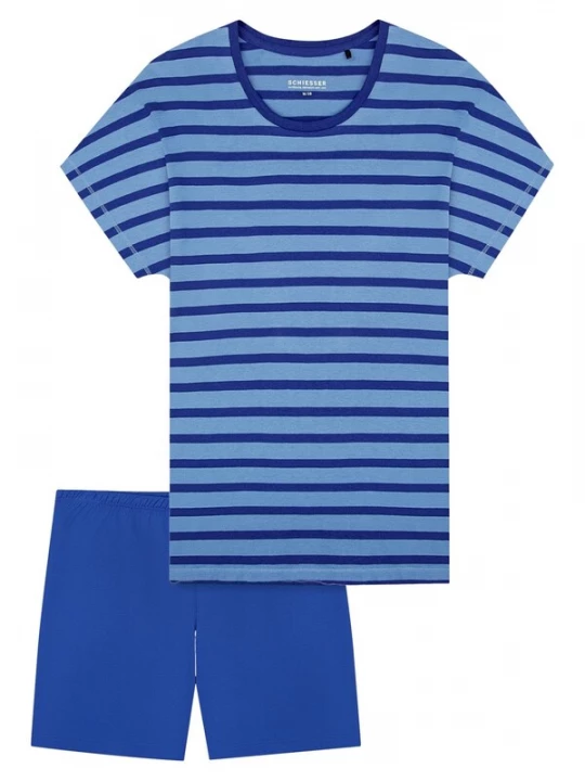 Foto van product SCHIESSER Pyjama 'Casual Essentials' blauw / donkerblauw