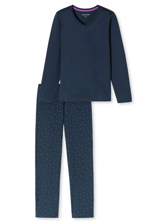 Foto van product SCHIESSER Pyjama ' Casual Essentials ' donkerblauw / pink