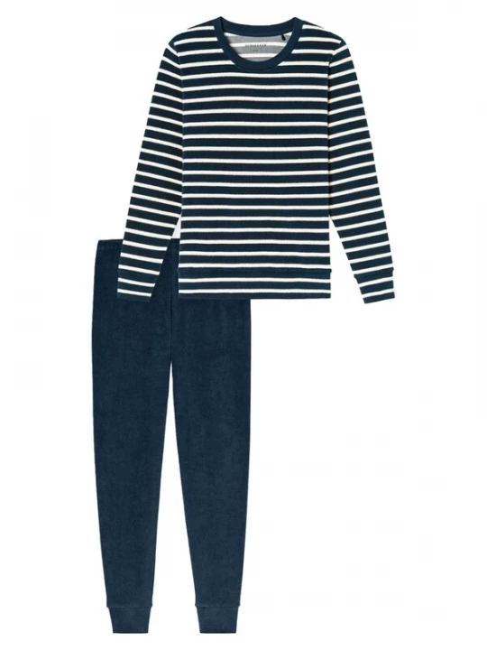 Foto van product SCHIESSER Pyjama 'Casual Essentials' donkerblauw / wit