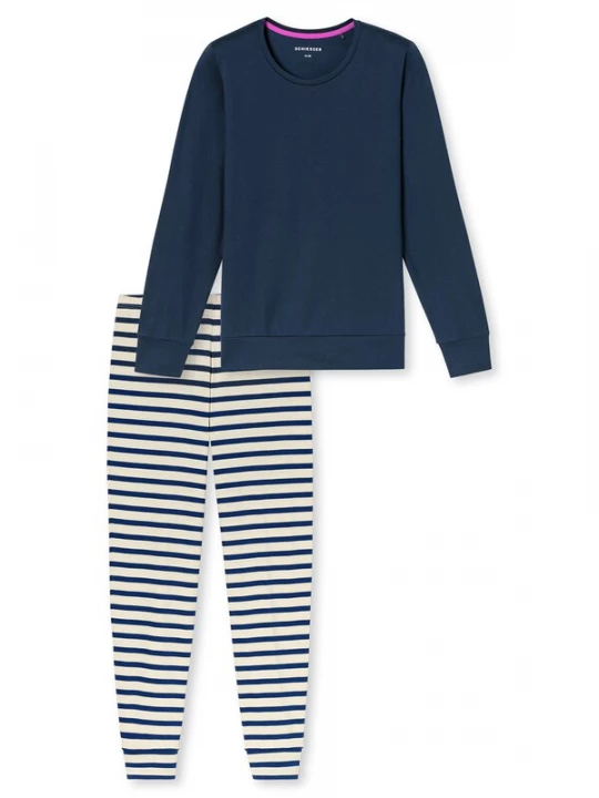 Foto van product SCHIESSER Pyjama ' Casual Essentials ' donkerblauw / wit