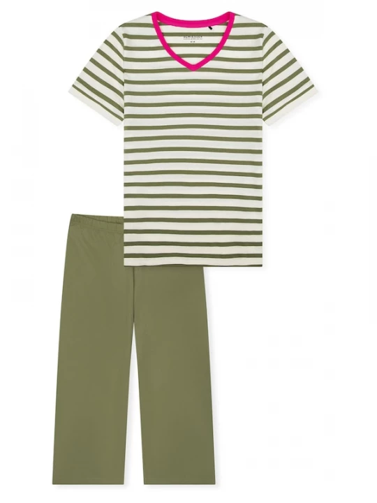 Foto van product SCHIESSER Pyjama ' Casual Essentials ' kaki / offwhite