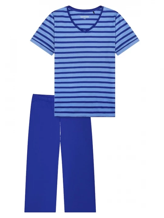 Foto van product SCHIESSER Pyjama 'Casual Essentials' royal blue / koningsblauw / donkerblauw