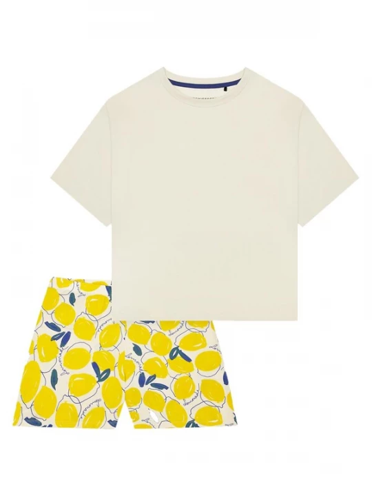 Foto van product SCHIESSER Pyjama 'Casual Fashion' ivoor / geel