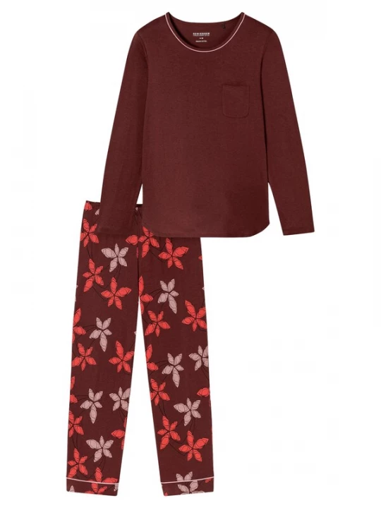 Foto van product SCHIESSER Pyjama ' Comfort Nightwear ' oranje / bourgogne