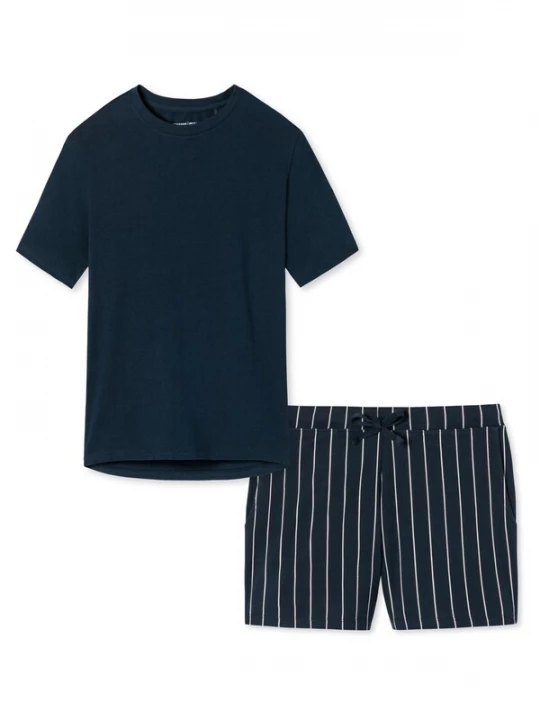 Foto van product SCHIESSER Pyjama 'Cotton' blauw
