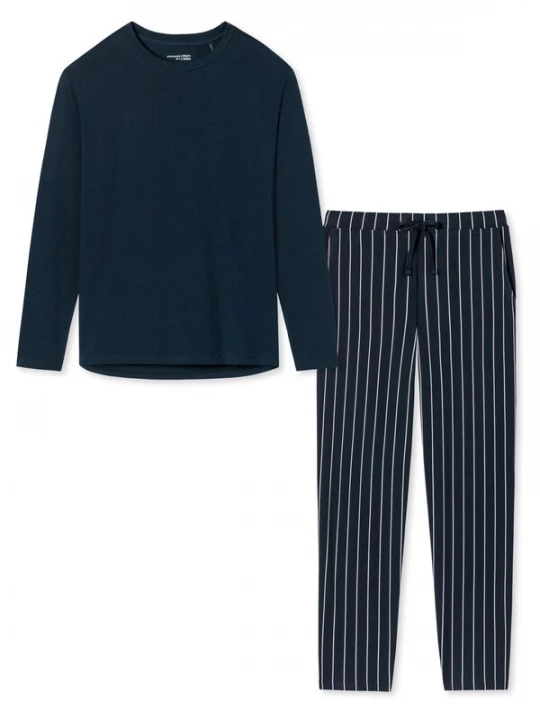 Foto van product SCHIESSER Pyjama 'Cotton' blauw