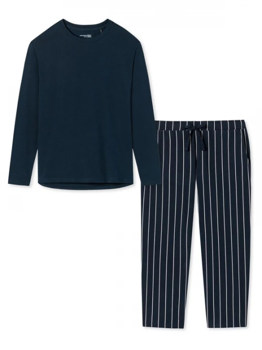 Foto van product SCHIESSER Pyjama 'Cotton' blauw