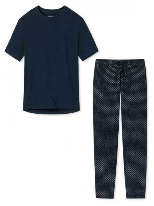 Foto van product SCHIESSER Pyjama 'Cotton' donkerblauw