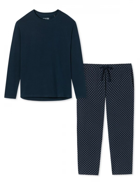 Foto van product SCHIESSER Pyjama 'Cotton' donkerblauw