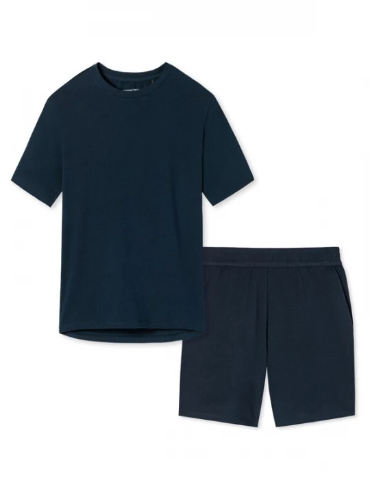 Foto van product SCHIESSER Pyjama 'Cotton' donkerblauw