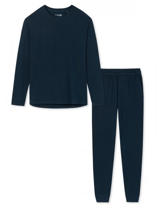 Foto van product SCHIESSER Pyjama 'Cotton' donkerblauw