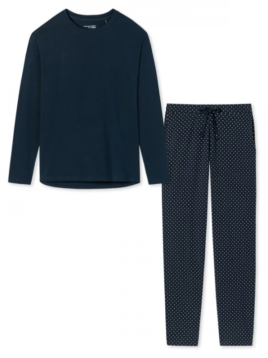 Foto van product SCHIESSER Pyjama 'Cotton' donkerblauw