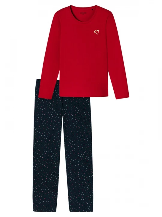 Foto van product SCHIESSER Pyjama 'Family' donkerblauw / rood