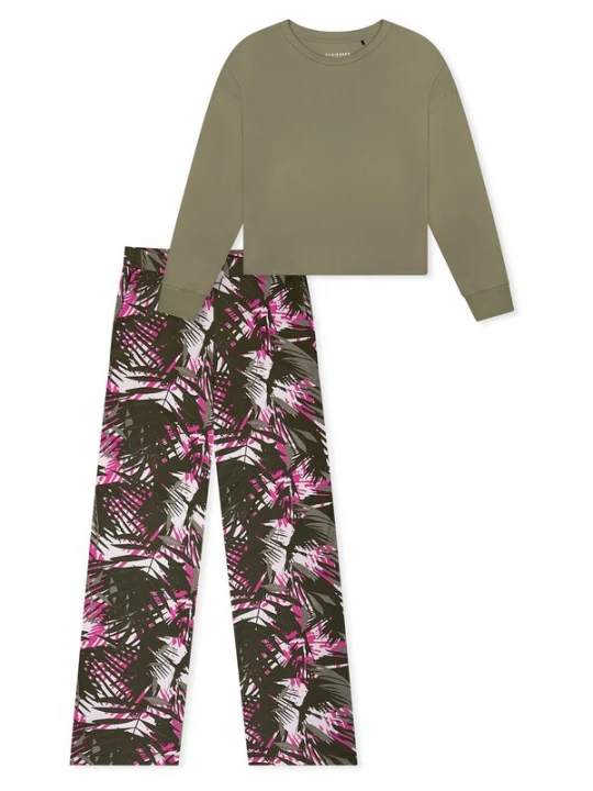 Foto van product SCHIESSER Pyjama jade groen / pink / zwart