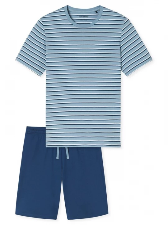 Foto van product SCHIESSER Pyjama kort ' Casual Nightwear ' lichtblauw
