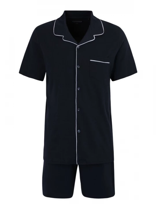 Foto van product SCHIESSER Pyjama kort donkerblauw / wit