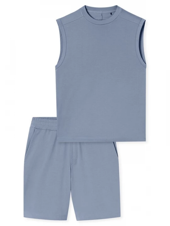 Foto van product SCHIESSER Pyjama kort 'Modern' duifblauw