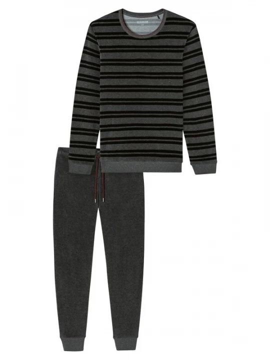 Foto van product SCHIESSER Pyjama lang 'Casual Nightwear' donkergrijs / zwart