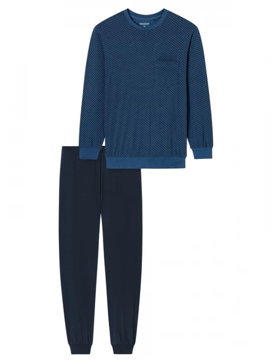 Foto van product SCHIESSER Pyjama lang 'Comfort Essentials' blauw / enziaan
