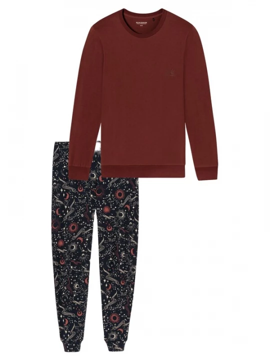 Foto van product SCHIESSER Pyjama lang ' Family ' donkerblauw / bordeaux