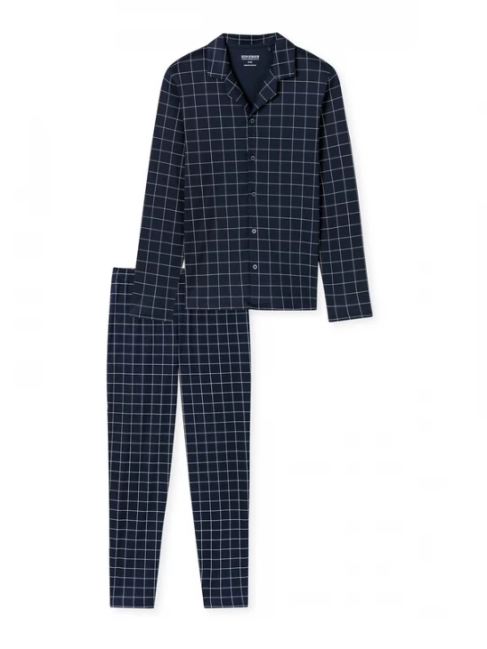 Foto van product SCHIESSER Pyjama lang ' Fine Interlock ' nachtblauw