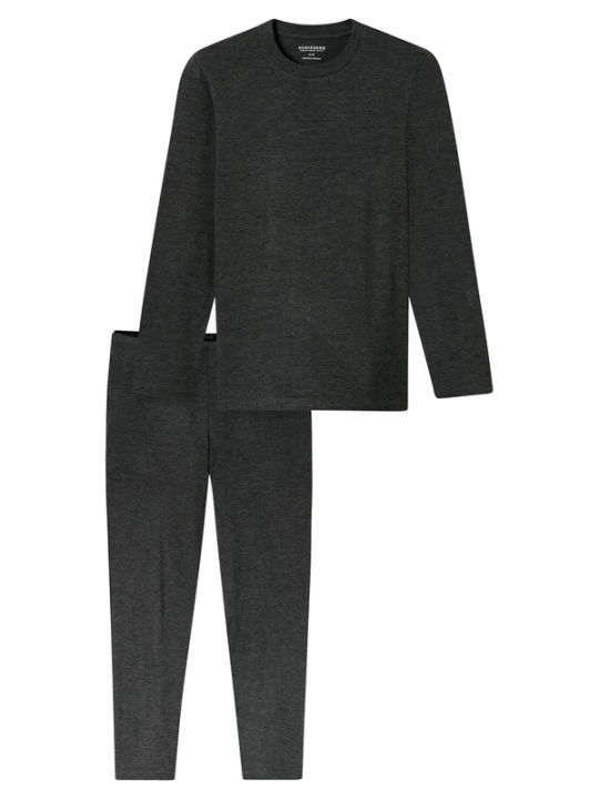 Foto van product SCHIESSER Pyjama lang ' Selected Premium Warming ' donkergrijs