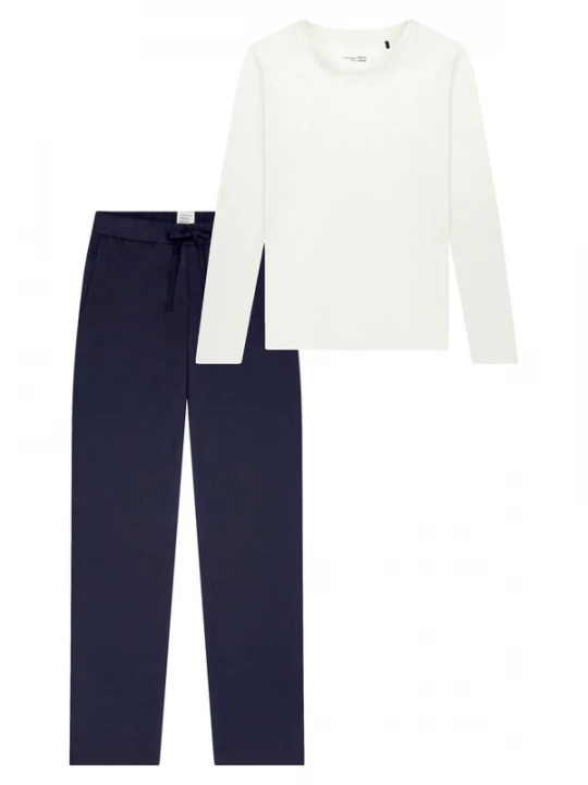Foto van product SCHIESSER Pyjama 'Mix & Relax' blauw gemêleerd