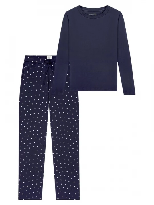 Foto van product SCHIESSER Pyjama 'Mix & Relax' blauw gemêleerd