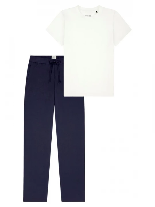 Foto van product SCHIESSER Pyjama 'Mix & Relax' blauw gemêleerd
