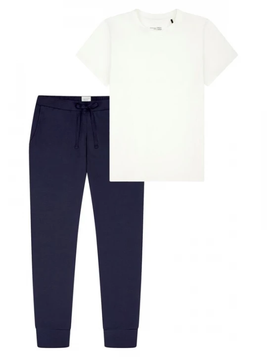 Foto van product SCHIESSER Pyjama 'Mix & Relax' blauw gemêleerd