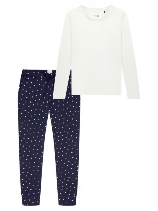 Foto van product SCHIESSER Pyjama 'Mix & Relax' blauw / wit