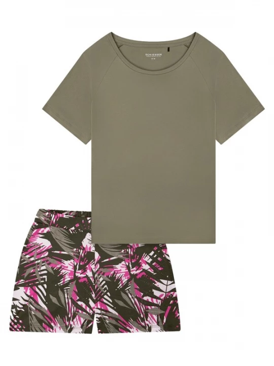 Foto van product SCHIESSER Pyjama 'Modern Nightwear' donkergroen