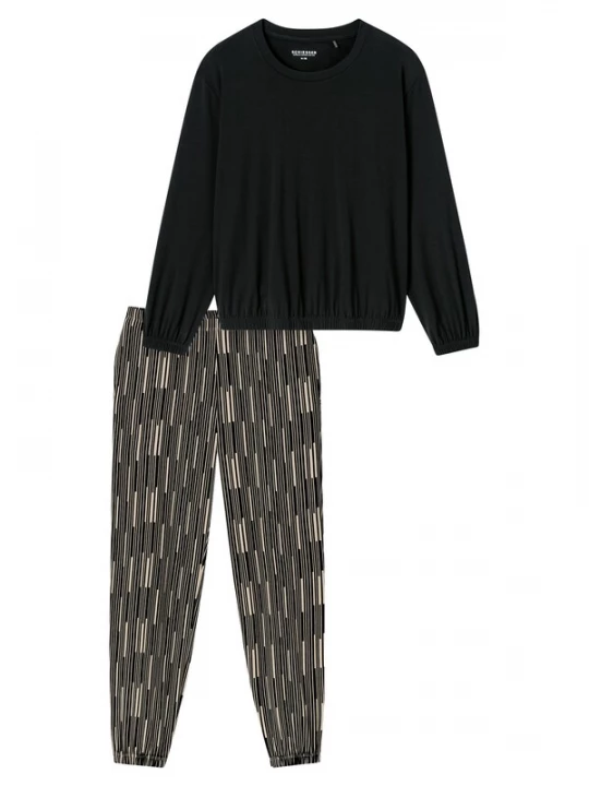 Foto van product SCHIESSER Pyjama 'Modern Nightwear' grijs / zwart
