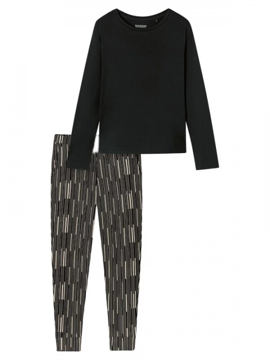 Foto van product SCHIESSER Pyjama 'Modern Nightwear' zwart / wit