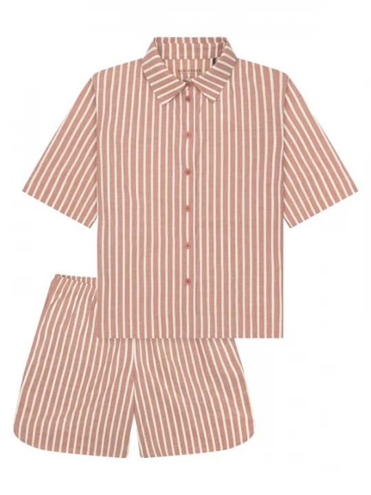 Foto van product SCHIESSER Pyjama 'Selected Premium' rood / oranjerood / wit