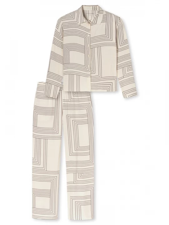 Foto van product SCHIESSER Pyjama ' Selected Premium Warming ' beige / offwhite